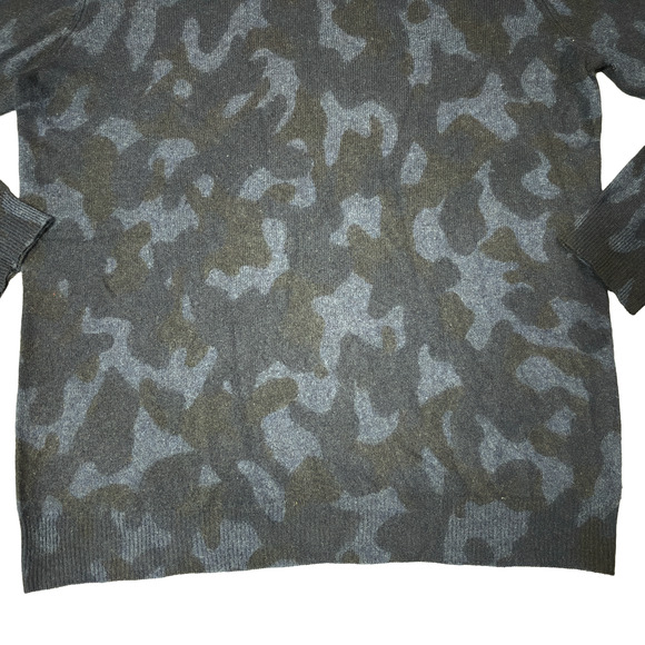 Club Room 100% Cashmere Luxury Navy Blue Camo Print Sweater Men's Large - Picture 6 of 13